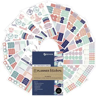 Avery Zweckform Tracker & Orga Planner Sticker 690 Aufkleber (Bullet Journal Sticker, Made in Germany, f. Kalender, Bullet Journal, Tagebuch, Familienplaner, Bullet Journal Zubehör, beschriftb.) 51062