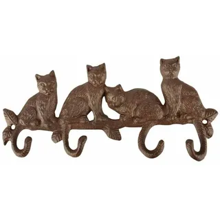 Esschert Design Garderobenhaken Katzen Antik-Braun