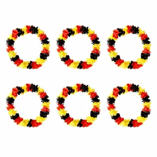 6 Stück 2026 WM Deutschland Blumenkette,Deutscher Fanartikel Hawaii Kette Fussball Deko Ketten Blumenketten Fußball Deutschlandkette Set,für Damen Herren WM Fussball Partyartikel