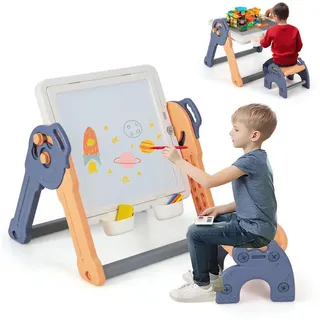 Costway Kindertisch Mehrfarbig , Multicolor , Kunststoff , 58x55x84 cm , Dekoration, Malbedarf & Bastelbedarf