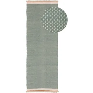 Kunstloft Wollteppich-Läufer Karla Mint 70x200 cm , Grün , Textil , Beton Optik , Rechteckig , 70x1 cm , Gots , pflegeleicht , Teppiche und Böden, Teppiche, Teppichläufer, Läufer