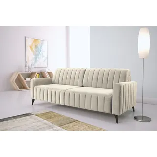 exxpo - sofa fashion »Grande, Schlafsofa, Dauerschläfer, Microvelours-Bezug, Breite 222cm« mit Bettfunktion und Bettkasten, komfortabler Federkern,
