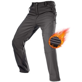 FREE SOLDIER Herren Winter wasserdichte Skihose Jagd Outdoor Hose Winddichte Thermohose Winterhose Softshellhose zum Klettern und Wandern(Grau,56)