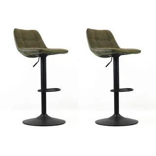 Mid.you Barhocker-Set , Grün , Textil , 47x87x45 cm , gastro- und objekttauglich, Sitzfläche 360° drehbar , Esszimmer, Barmöbel, Barhocker