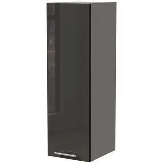 Feldmann-Wohnen Küchenhängeschrank W4/30 Essen Graphit Hochglanz / Grau Matt 30 / 32,5 / 96cm , Graphitfarben, Grau , Holzwerkstoff , Rechteckig , 30x96x32.5 cm , Küchen, Küchenmöbel, Küchenschränke, Küchenoberschränke