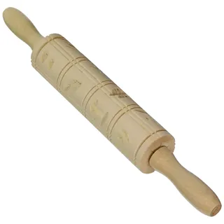 STÄDTER Springerle Model 16 Motive Rolle, Ahorn Holz-Prägerolle, traditionelle Designs, langlebig & robust, für klassische Springerle & Spekulatius, perfekte Weihnachtsvorbereitung