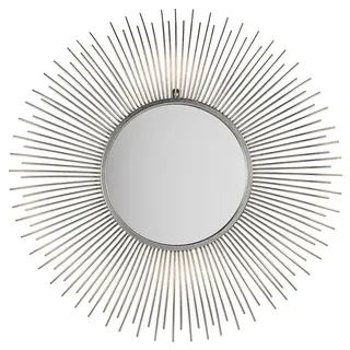 Beliani Wandspiegel silber Sonnenoptik 80 cm Cilly , Metall , Rund , 80x80x3 cm , Spiegel, Wandspiegel