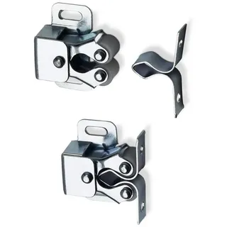 SOTech 10 Stück Doppel-Rollenschnäpper verstellbar aus Stahl verzinkt inkl. Gegenstück Schnappverschluss Möbelschnäpper Möbeltürschnäpper Druckverschluß Türverschluß von SO-TECH®