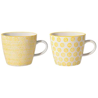 Bloomingville Tassen Isabella, gelb, Keramik, 2er Set