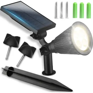 Superhelle LED Solarlampe Bodeneinbaustrahler mit Dämmerungssensor, Solar Bodenleuchte, Bodenlampe, Außen, Kaltweiß, 20W, Retoo