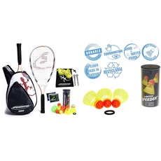 Speedminton® S900 Set – Original Speed Badminton/Crossminton Profi Set mit Carbon Schlägern inkl. 5 Speeder® & Match Speeder® - 3er Pack Speed Badminton/Crossminton original Wettkampfball