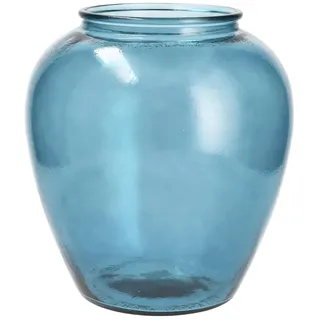 H&H Vase Orcio aus recyceltem Glas Farbe Hellblau, 28 cm – dekorative Vase für frische Blumen, Trockenblumen, Blumenarrangements und Elegante Wohnkultur