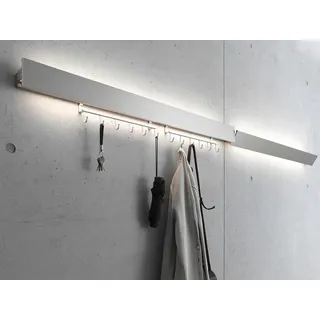 Garderobenleuchte GL 8 Wandleuchte Gera-Leuchten silber, Designer Thomas Ritt, 9.4x60x7.65 cm