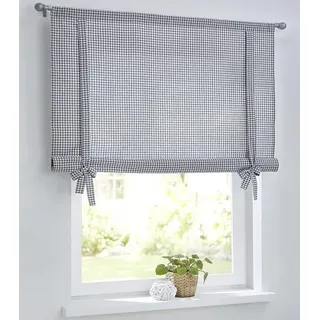 Wandrolloschirm - Landhausstil - 1 Stück - Weiß-Grau - 80 cm x 100 cm - Weiß