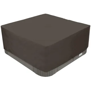 Strapazierfähige, quadratische Whirlpool-Abdeckung, wasserdicht, 210D-Oxford-Gewebe, staubdicht, UV-Schutz, für Garten, Bad und Pool, Winterschutz, Kaffeefarbe, 231 x 231 x 90 cm