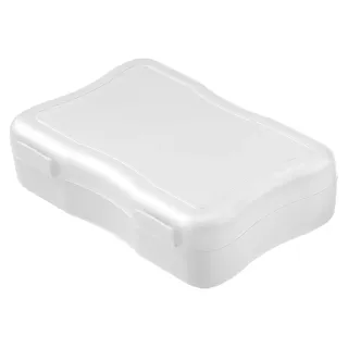 Brotdose "Wave" klein - BPA-freie Lunchbox mit Klickverschluss - Nachhaltige Pausenbox Germany für Kinder in Schule & Kindergarten - Weiß - Weiß
