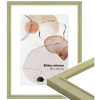 WANDStyle Bilderrahmen A4 Hellgrün, DIN A4 Bilderrahmen Holz Modern 30x21 cm, hochwertiger Holzbilderrahmen, Posterrahmen zum Aufhängen, Rahmen 21x30 cm, Fotorahmen H340 - Made in Germany