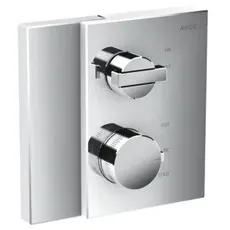 hansgrohe AXOR Edge Thermostat Unterputz mit Absperrventil, Farbe: Brushed Nickel