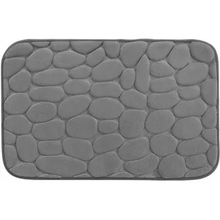 Douceur d'Intérieur Ricochet Badematte (50 x 80 cm), Anthrazit, einfarbige Relief-Mikrofaser