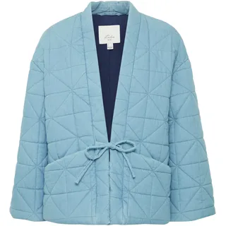 Wintermantel ICHI "Damen Jacke IHHEVIRA", Damen, Gr. 40, blau (medium blau), Obermaterial: 100% Baumwolle CO., Mäntel Wintermantel