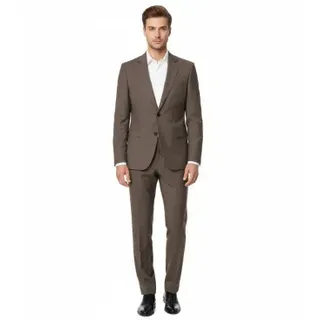 HUGO für Herren. 50544524 Arti-Hesten brauner Anzug (46), Lässig, Wolle