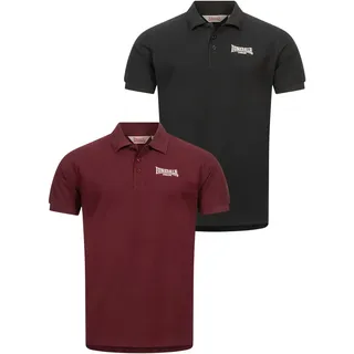 Lonsdale Lingholme Kurzarm-poloshirt 2 Einheiten - Black / Oxblood - M