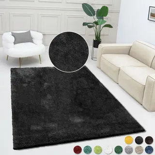 Teppich BRUNO BANANI "Dana Teppich, besonders weich und kuschelig, Kundenliebling" Gr. 6, schwarz, B:200cm H:30mm L:300cm, Kunstfaser, Teppiche, Teppich, uni, Mikrofaser Teppiche, Wohnzimmer, Schlafzimmer, Esszimmer