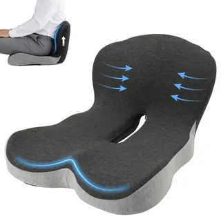 NCONCO Sitzkissen mit Rückenlehne, Komfort Memory Foam Sitzkissen für Bürostuhl & Auto, Stuhlkissen, Ergonomisches