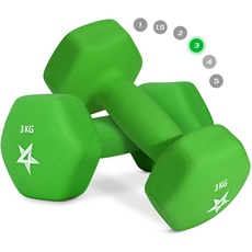 Yes4All YSB5 Hex Neopren Hanteln Set Gewichte für Krafttraining Yoga Pilate - Kurzhanteln 2er set, Dumbbells Set für Frauen Männer, 3 kg hanteln 2 er set, hellgrün