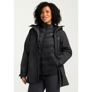 Jack Wolfskin 3-in-1-Funktionsjacke JACK WOLFSKIN "ICECAPE 3IN1 DOWN JKT W RDS", Damen, Gr. XXL (48), schwarz, Obermaterial: 100% Polyester. Futter: 100% Polyester. Innenjacke: 100% Polyester. Füllung: 90% Entendaune, 10% sonstige Fasern, Jacken 3-in-1-Funktionsjacke