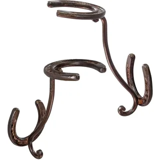 Boone A.J Cowboy Hutständer – Set mit 2 dekorativen Wandhaltern – Robuste Eisenhaken und Organizer DIY-Kit für Hüte, Mäntel und Schlüssel, Rustikale Western-Hufeisenhaken für Aufbewahrung und