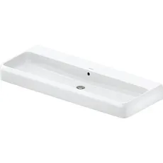 Duravit Qatego Aufsatzwaschtisch, 1200x470mm, mit Überlauf, Unterseite geschliffen und glasiert, DuraCeram, 238212, Farbe: ohne Hahnloch, mit HygieneGlaze