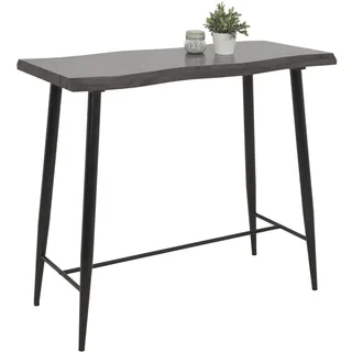 Hela Tische, Bartisch Bistotisch mit Baumkantenoptik Gabi, Dekor Akazie Grau, Wabenplatte mit Melaminbeschichtung, Rundrohr-Metallgestell, 120x60cm