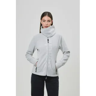 Fleecejacke BENCH. "FINISH", Damen, Gr. 40, grau, Fleece, Obermaterial: 100% Polyester, unifarben, figurbetont, mit Daumenlöchern, Jacken Fleecejacke, mit Logodruck