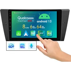 Eonon Android 13 Autoradio 8-Core 6 + 64GB für BMW E90/E91/E92/E93 Snapdragon 665 Android Radio mit CarPlay Android Auto, 9"-HD-Touchscreen GPS Lenkradsteuerung DSP RDS Bluetooth 5.0 WiFi+4G (E90A12S)