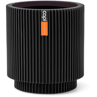 Capi Europe - Gefäß Zylinder Groove Indoor - 23x25 - Schwarz - Blumentopf für drinnen - CAPI Indoor - BGVBL315