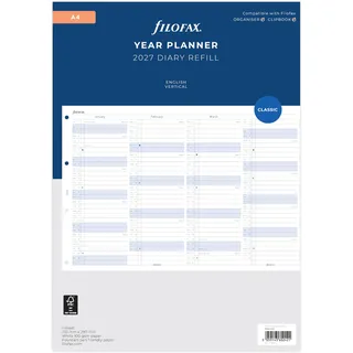 Filofax Jahresplaner A4 Weiß 2027