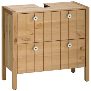 Home affaire Waschbeckenunterschrank »Tina« Badmöbel, Schrank, Breite 57 cm, Massivholz, beige