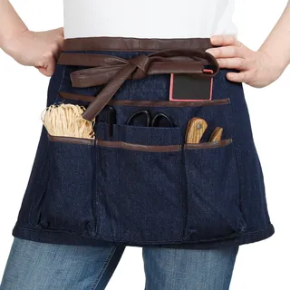 La cordeline Kurze Schürze mit 7 Taschen, Gartenarbeit & Basteln – 100 % dicke Baumwolle – Größe verstellbar Unisex – Schürze Werkzeug Farbe