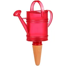 Scheurich Wasserspender Nelly | 1x Rot | 110 ml Füllmenge | Bewässerungskugel klein mit Ton Fuß | Wasserspender Pflanzen und Blumen Terrakotta Stiel