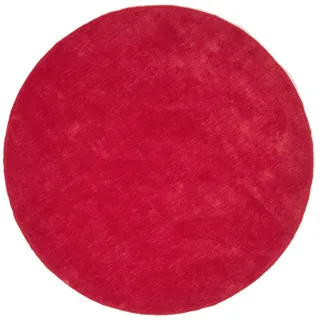 Homescapes Kurzflor-Teppich rund getuftet 150 cm , Rot , Textil , Rund , 150x150 cm , Teppiche und Böden, Teppiche, Hochflorteppiche & Shaggys