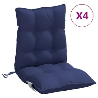 vidaXL Niedriglehner-Auflagen 4 Stk. Marineblau Oxford-Gewebe , Blau , Textil , Rechteckig , 50x7x100 cm , Gartenmöbel, Gartenpolster & Auflagen, Sesselauflagen