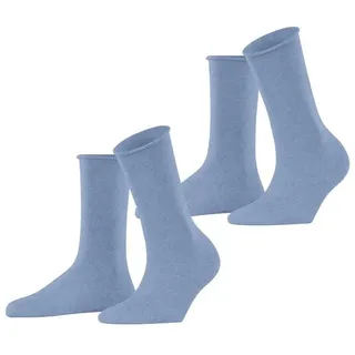 Esprit Damen Socken Basic Pure Multipack W So Baumwolle einfarbig 2 Paar, Blau 39-42