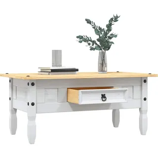 vidaXL Couchtisch Mexiko-Stil Kiefernholz Weiß 100x55x44 cm - Weiß
