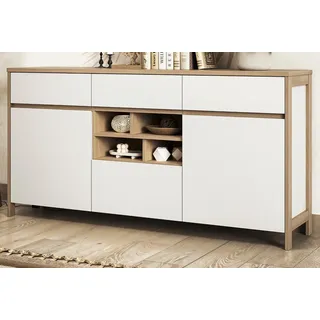 furn.design Finnes 164 x 85 x 39 cm Weiß / Eiche