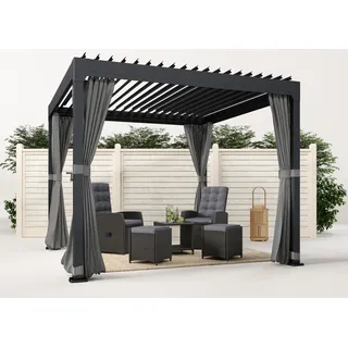 KONIFERA Pavillon »Palma«, (Set), Pergola, mit Lamellendach, BxT: 300x300 cm oder 400x300 cm, grau