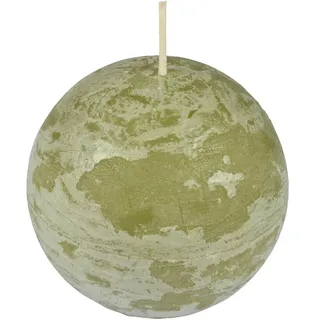 Homéa, Kugelkerze, Durchmesser 7,5 x Höhe 7 cm, rustikal, Lindgrün