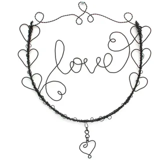 DanDiBo Drahtbild Herz Love aus Metall 35 cm 3102 , Schwarz , 31x35x1 cm , Bilder & Rahmen, Wanddeko