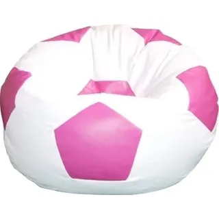 Sitzsackball 100x100 cm weiß rosa - Weiß, Rosa