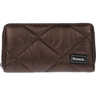 Bench Große XXL Damen Geldbörse Portemonnaie Brieftasche Clutch umlaufender Reißverschluss Braun - Braun